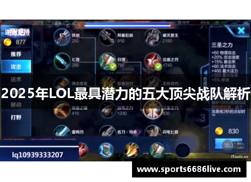 2025年LOL最具潜力的五大顶尖战队解析